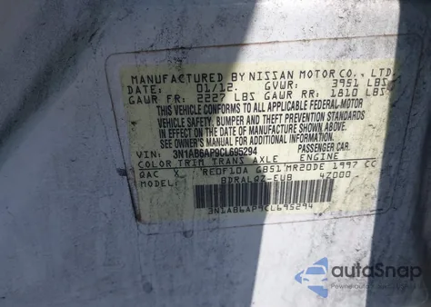 2012 Nissan Sentra 2.0 from USA, damaged, VIN 3N1AB6AP9CL695294